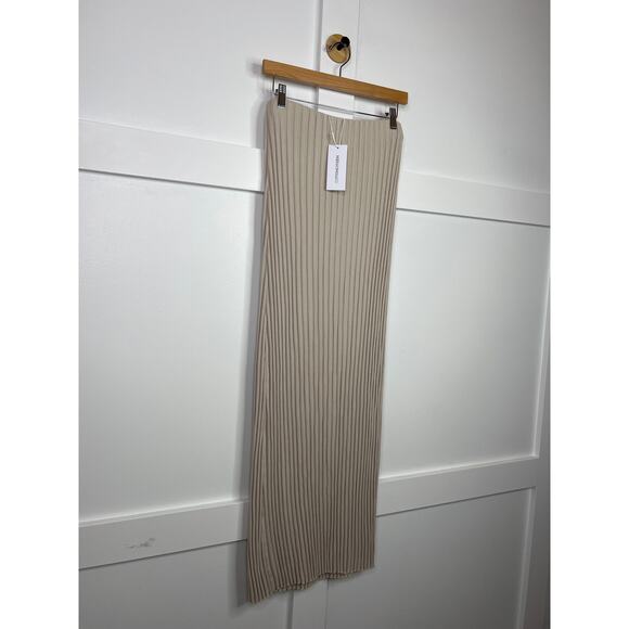 NWT Cotton Citizen Pull On Ribbed Knit Stretch The Capri Maxi Skirt Oatmeal - Picture 3 of 8